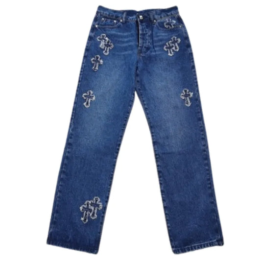 Stylish Zipper Jeans Blue