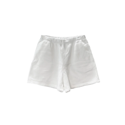 Triple Cross Leather Patch Logo Shorts White